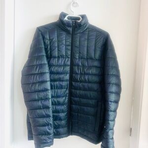 Joe Fresh Men's Navy Plaid Puffer Jacket